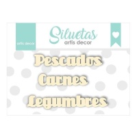 Peixe, carne e aglomerado de legumes - Artis decor - 3 unidades