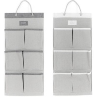 Organizador de armário suspenso 55 x 26 cm cinzento - 6 bolsos - 1 unid.