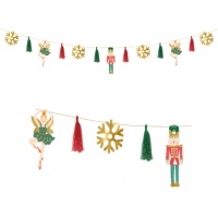 Grinalda de borlas com figuras do Quebra-nozes - 2 m