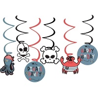 Pingentes decorativos de Caveira Pirata - 6 unidades