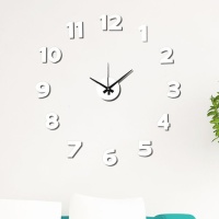 Relógio de parede adesivo branco de 50 cm - DCasa