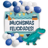 Kit de balões e cartazes Dinossauro - 31 peças