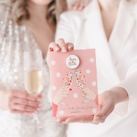 Cartão de saudação para os amigos da noiva com alfinete