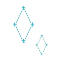Stencil rhombus com fleur-de-lis 20 x 28,5 cm - Artis decor - 1 unidade