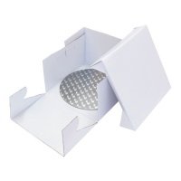 Caixa de bolo quadrada 27 x 27 x 15 cm com base de 1,1 cm - PME