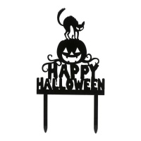 Topper para bolo de Happy Halloween de 18 x 10 cm - Dekora