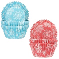 Cápsulas para cupcakes floco de neve coloridas - Casa de Marie - 50 unid.