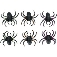 Aranhas de 7 cm com glitter - 6 unidades