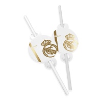 Palhinhas do Real Madrid com escudo dourado - 6 unidades