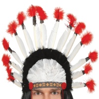 Tufo de penas indianas com ponta vermelha