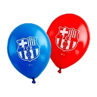 Balões de látex do FC Barcelona com escudo - 30 cm - 6 unidades