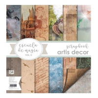 Kit de papéis para scrapbooking da Escola de Magia II - Artis decor - 6 páginas