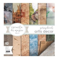 Kit de papéis para scrapbooking Magic School II - Artis decor - 6 folhas