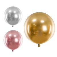 Balão de látex gigante de 60 cm de cor metalizada - PartyDeco - 1 unidade