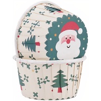 Cápsulas para cupcakes de 5 cm de pinheiros de Natal - 50 unidades