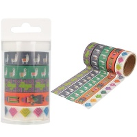 Conjunto de washi tapes para festa de alpaca 5 m - 5 unidades