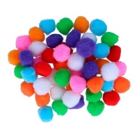 Pompons coloridos em polipropileno de 2,5 cm - Innspiro - 50 unid.