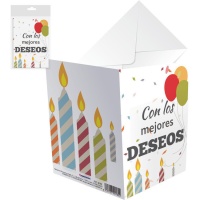 Cartão de aniversário com votos de felicidades