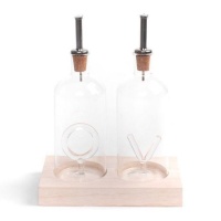 Galheteiro para azeite e vinagre 350 ml com suporte