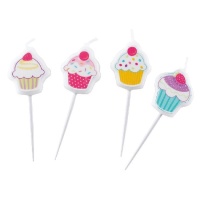 Mini velas coloridas para cupcakes - 4 unid.