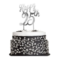 Topper acrílico para bolo de 25º aniversário - Dekora