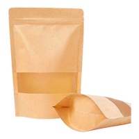 Saco de papel kraft para doces com janela 15 x 25,5 cm - Pastkolor