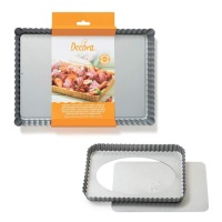 Forma retangular para bolos frisados de 32 x 22 x 3,5 cm com base de aço amovível - Decorar