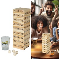 Jogo de equilíbrio de blocos com shots