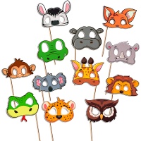 Kit para photocall de máscaras de animais - 12 unidades
