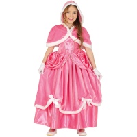 Fato de princesa de inverno rosa para rapariga