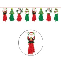 Grinalda de Natal de 2,43 m com figuras franjadas