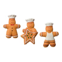 Ímanes de bonecos de gengibre - 3 peças
