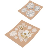 Decoração de janela de Natal adesiva metalizada 18,5 x 23 cm - 1 folha