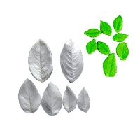 Molde texturizador de folhas de roseira de silicone - Pastkolor - 6 unidades