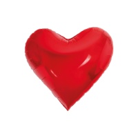 Balão vermelho metálico em forma de coração 45 cm