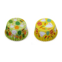 Cápsulas para cupcakes com ovos e coelhinhos da Páscoa - Decora - 36 unidades