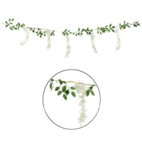 Wisteria branca com folhas verdes - 1,7m