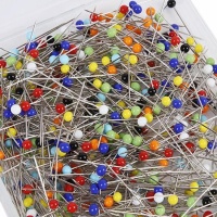 Alfinetes de cabeça de vidro cores sortidas 30 x 0,60 mm - Fildor - 100 unid.