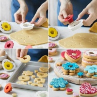 Cortador de biscoitos com flores, círculos e corações - Decorate