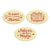 Placa de chocolate branco para o Dia das Mães 4,7 x 3 cm - 84 unidades