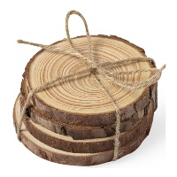 Porta-copos de madeira de pinho natural - 4 unidades