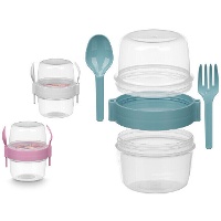Pote de 0,8 L com talheres - 1 unidade
