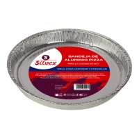 Recipiente descartável para pizza de alumínio 25 x 2,5 cm - Silvex - 2 pcs.