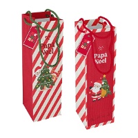 Saco de vinho de Natal vermelho - 33 x 12 x 10 cm - 1 unidade