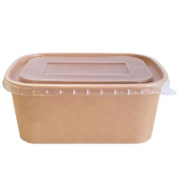 Recipiente biodegradável com tampa 1000 cc - 25 pcs.