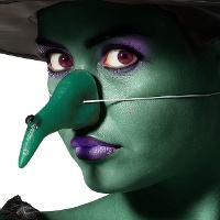 Nariz de bruxa pontiaguda verde