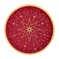 Pratos de 17 cm de Estrela Feliz Natal - 6 unidades
