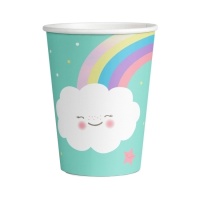 Copos Nuvem Arco-Íris 250 ml - 8 unidades