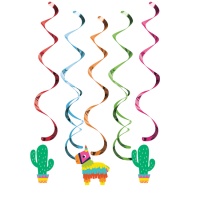 Pingentes de fiesta mexicanos decorativos - 5 unidades