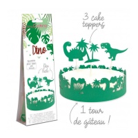 Decoração e contorno para bolo Dinossauro - Scrapcooking - 4 unid.